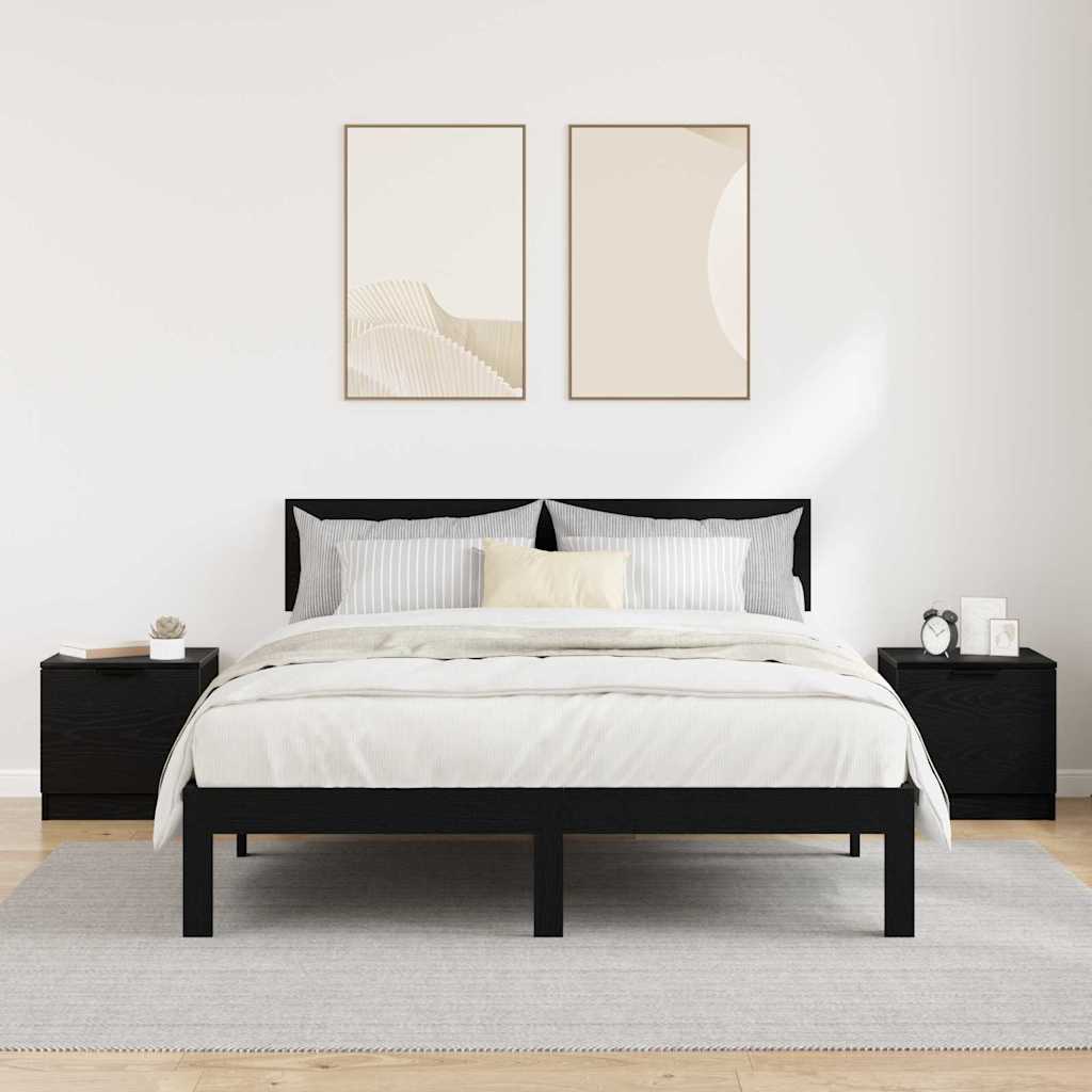 vidaXL Szafka pod łóżko z szufladą 2 pcs Czarny Dąb 40 x 39 x 40cm