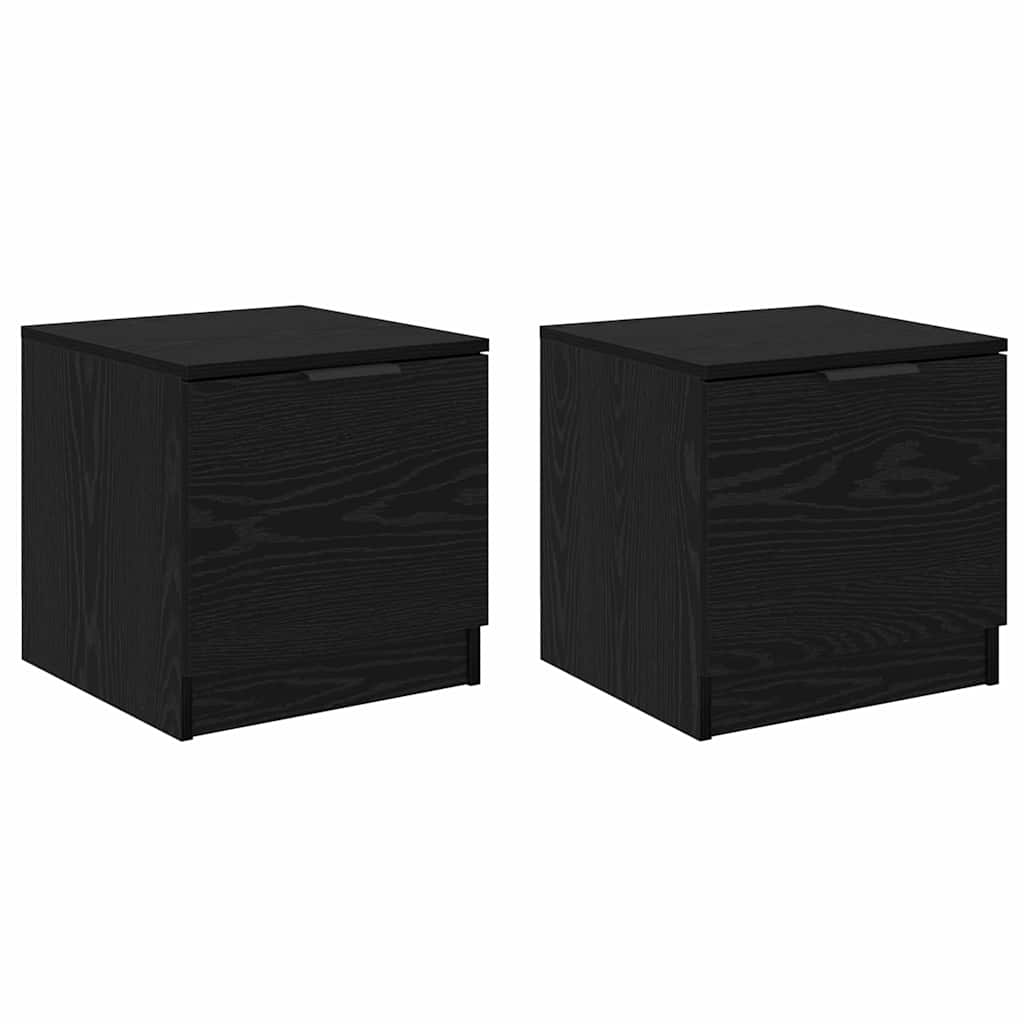 vidaXL Szafka pod łóżko z szufladą 2 pcs Czarny Dąb 40 x 39 x 40cm