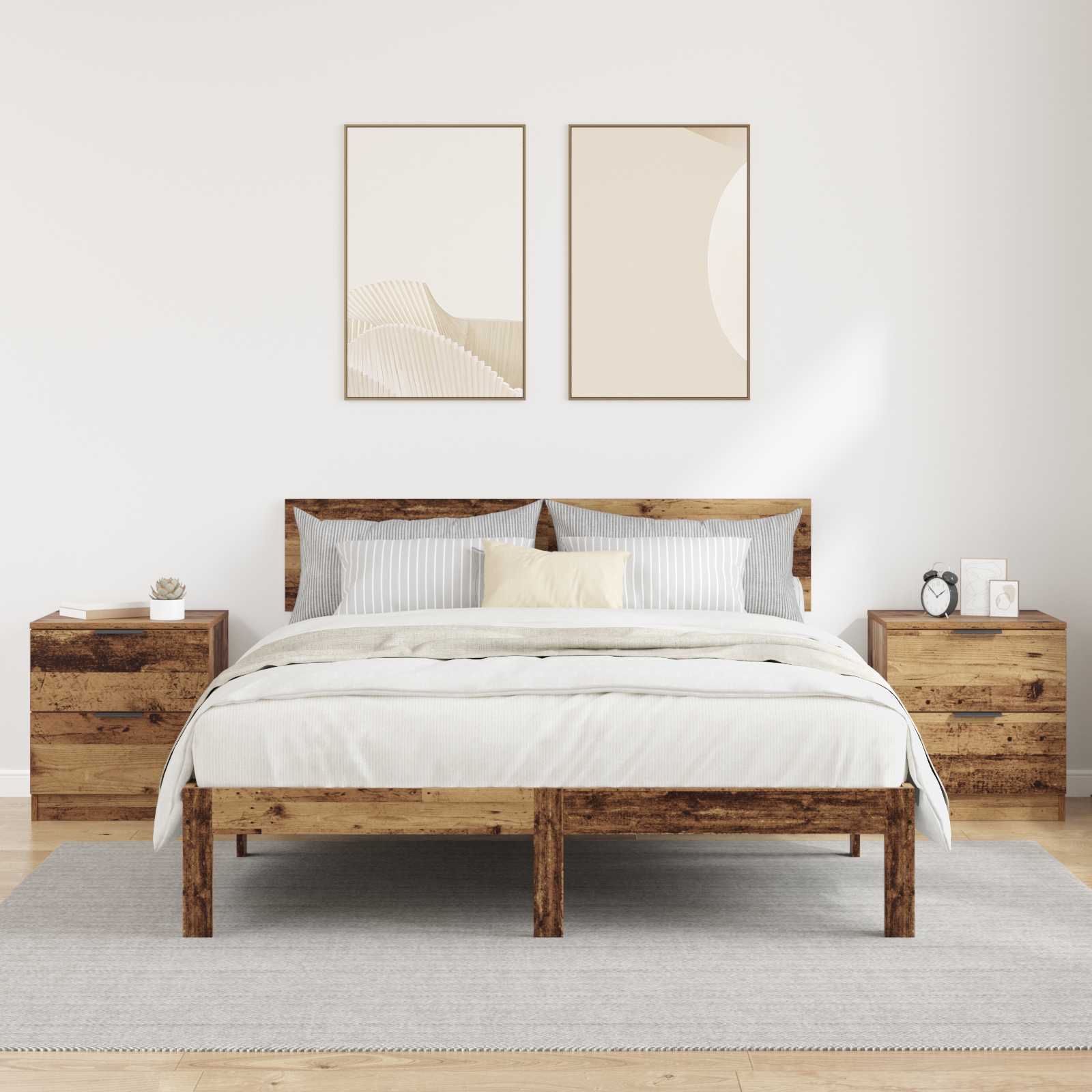 vidaXL Szafka Nocna z szufladą 2 pcs Stare drewno 45 x 39 x 50cm