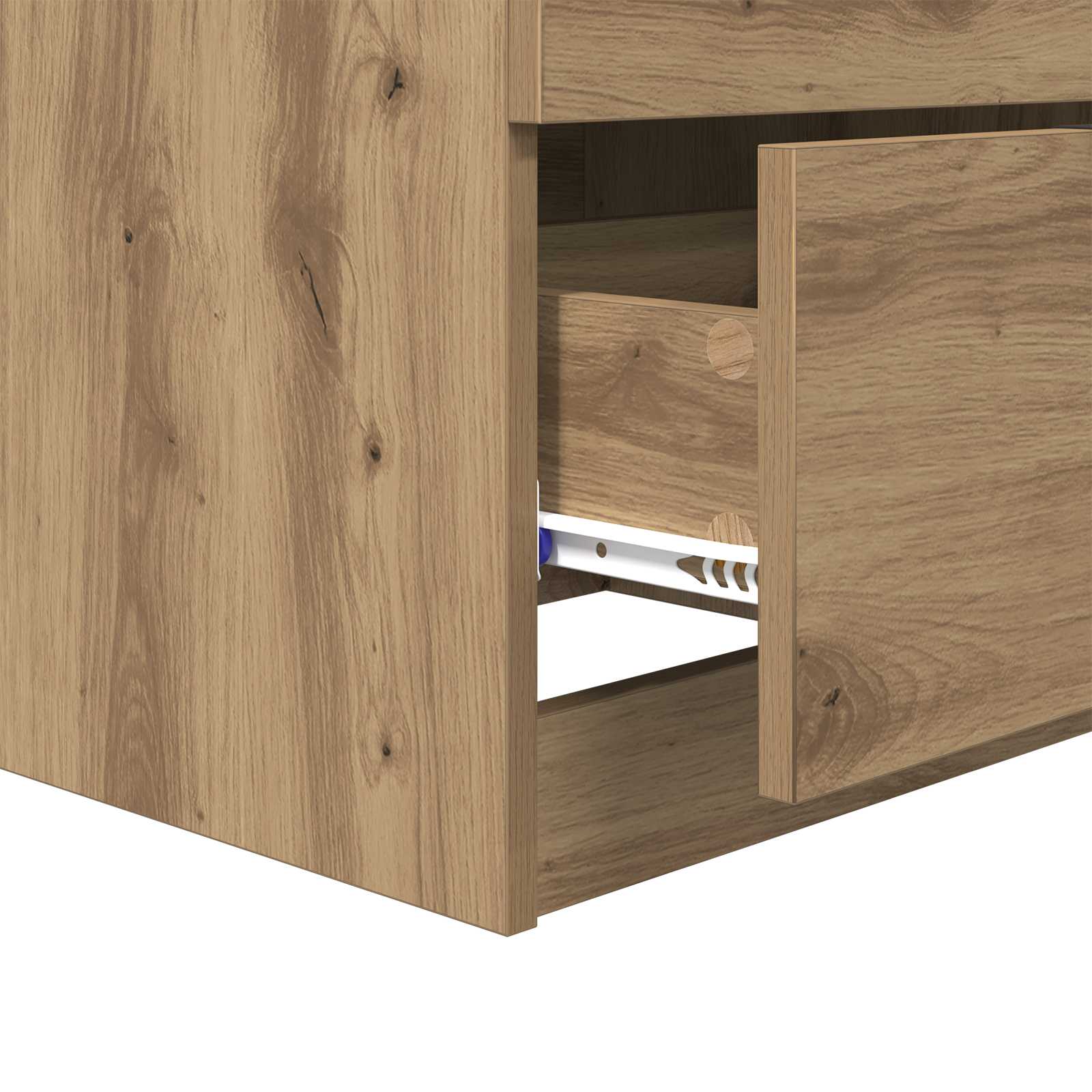 vidaXL Szafka Nocna z szufladą 2 pcs Dąb rzemieślniczy 45 x 39 x 50cm