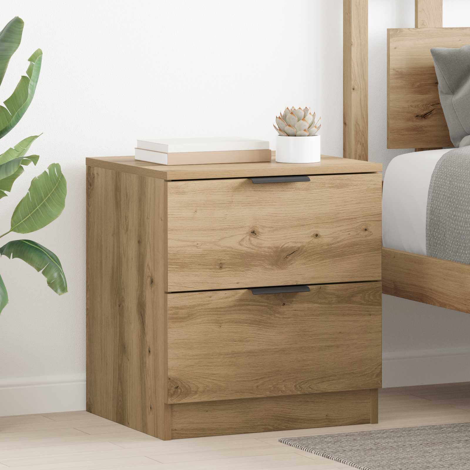 vidaXL Szafka Nocna z szufladą 2 pcs Dąb rzemieślniczy 45 x 39 x 50cm
