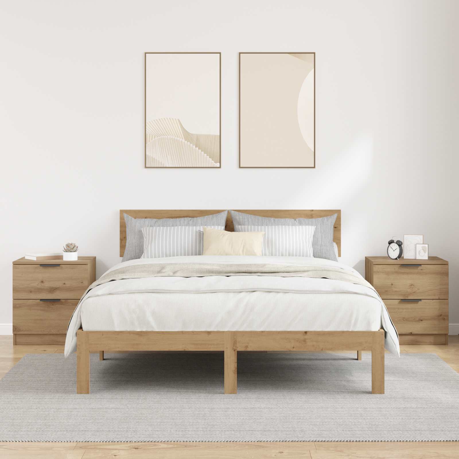 vidaXL Szafka Nocna z szufladą 2 pcs Dąb rzemieślniczy 45 x 39 x 50cm