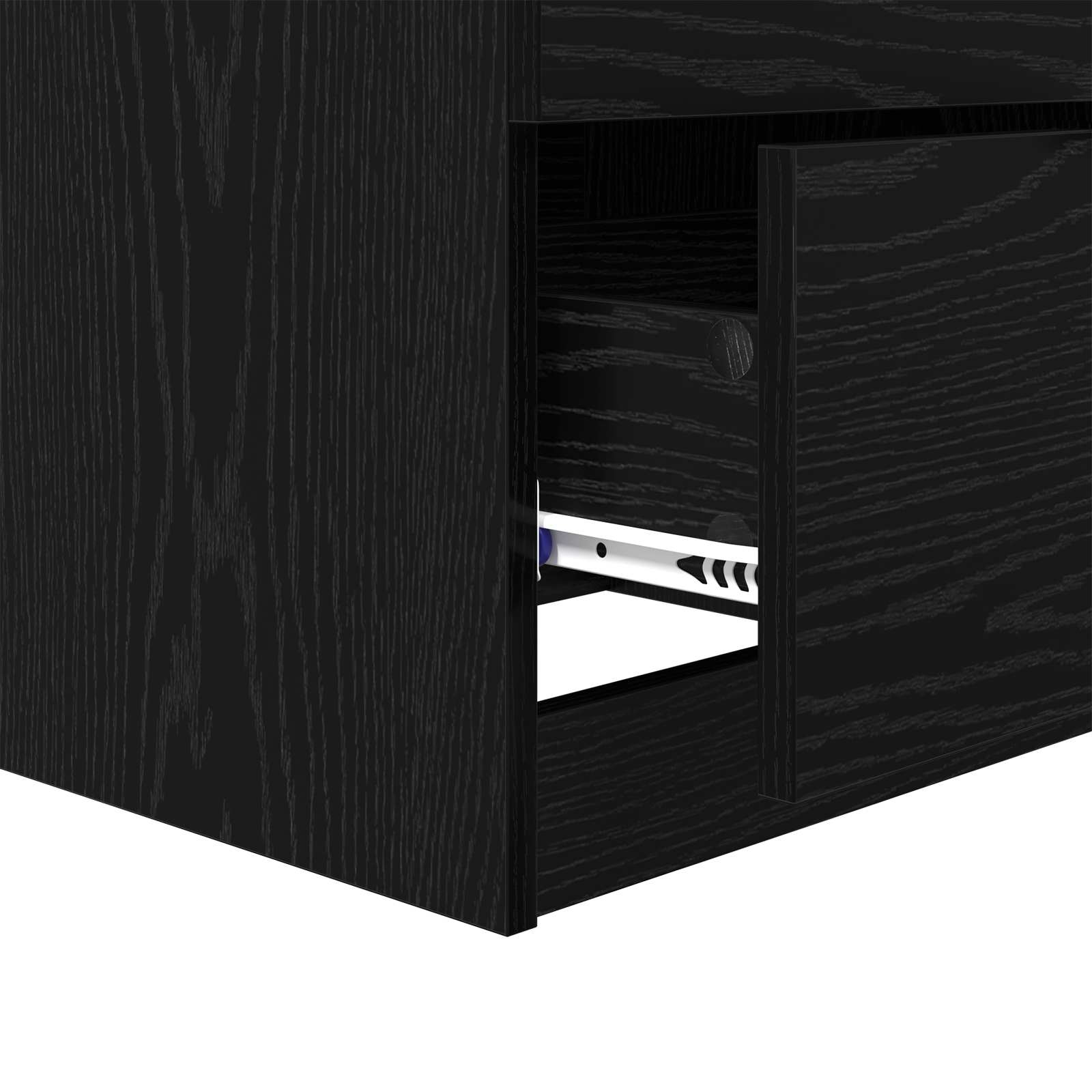 vidaXL Szafka Nocna z szufladą 2 pcs Czarny Dąb 45 x 39 x 50cm