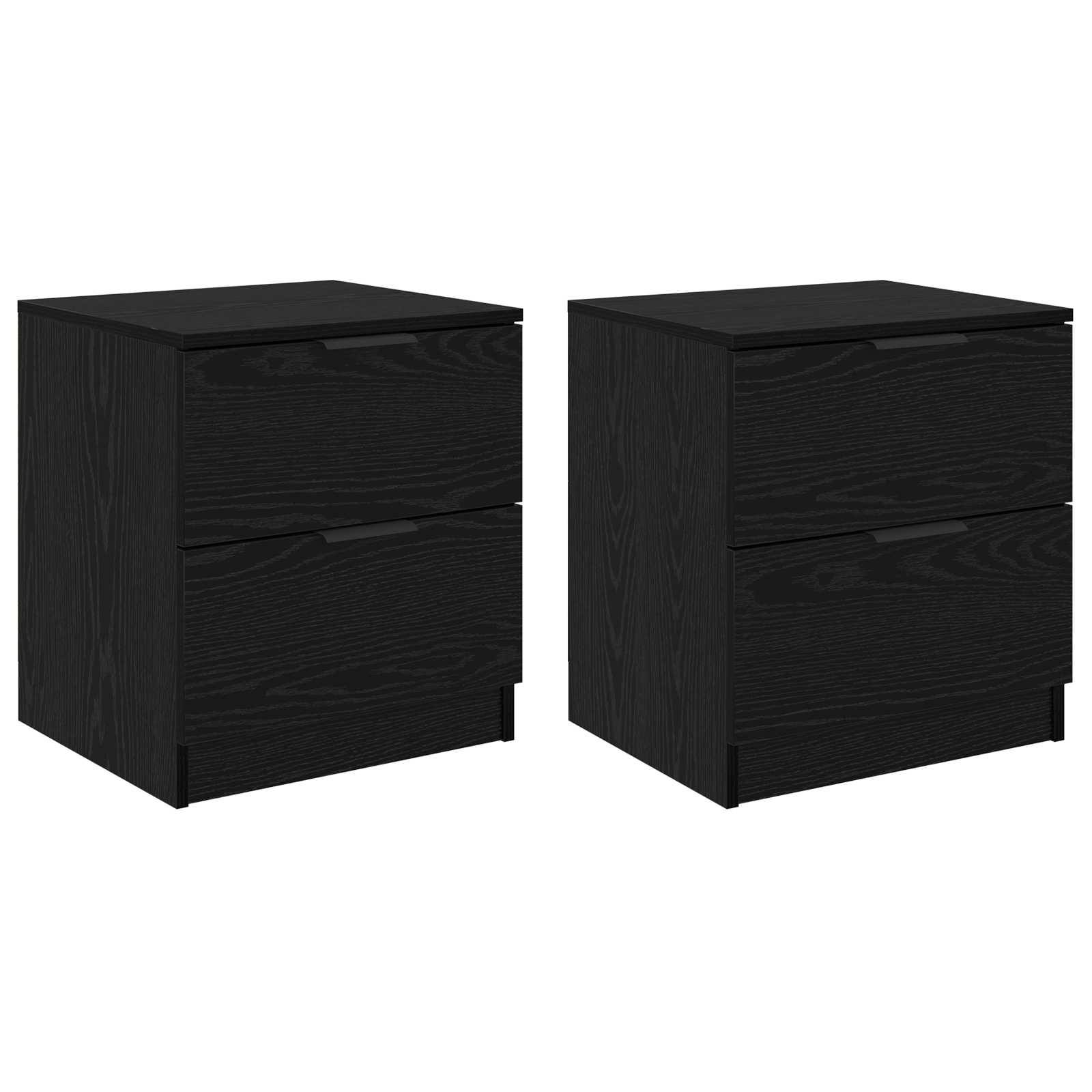 vidaXL Szafka Nocna z szufladą 2 pcs Czarny Dąb 45 x 39 x 50cm