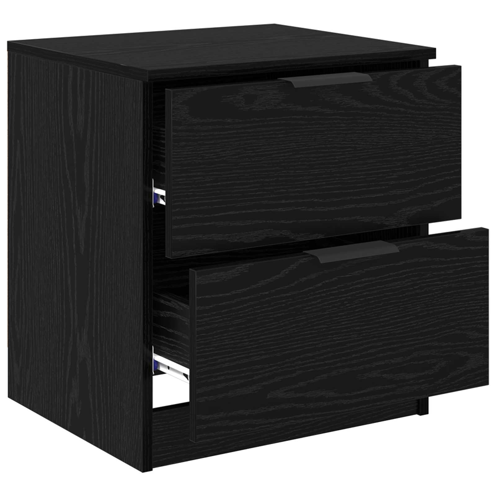 vidaXL Szafka Nocna z szufladą 2 pcs Czarny Dąb 45 x 39 x 50cm