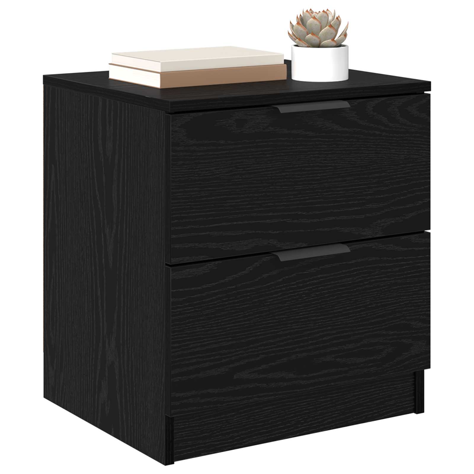 vidaXL Szafka Nocna z szufladą 2 pcs Czarny Dąb 45 x 39 x 50cm