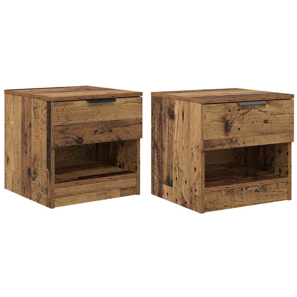 vidaXL Szafka pod łóżko z szufladą 2 pcs Stare drewno 40 x 39 x 40cm