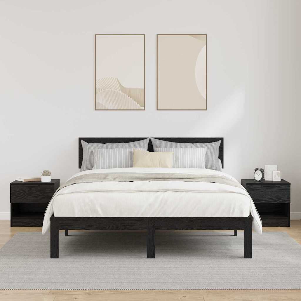 vidaXL Szafka pod łóżko z szufladą 2 pcs Czarny Dąb 40 x 39 x 40cm