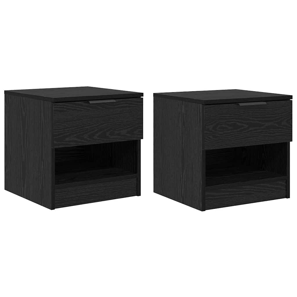 vidaXL Szafka pod łóżko z szufladą 2 pcs Czarny Dąb 40 x 39 x 40cm