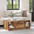vidaXL Stolik kawowy z szufladą Stare drewno 102 x 50 x 36cm