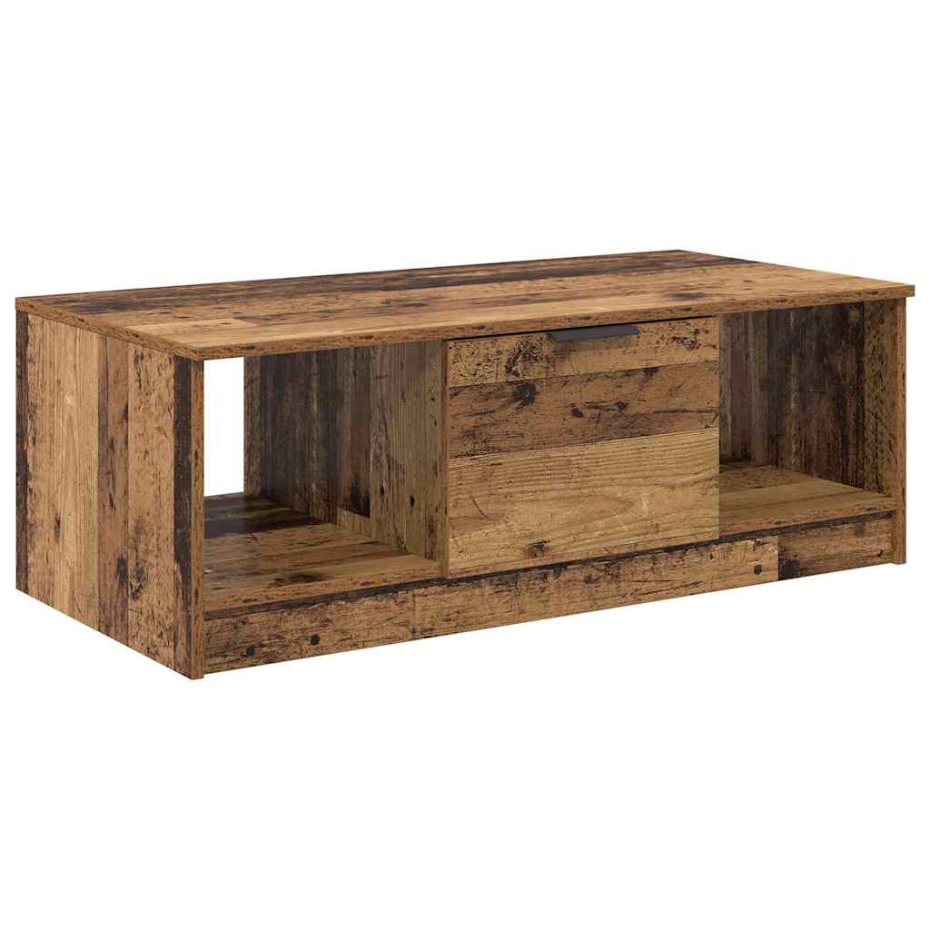 vidaXL Stolik kawowy z szufladą Stare drewno 102 x 50 x 36cm