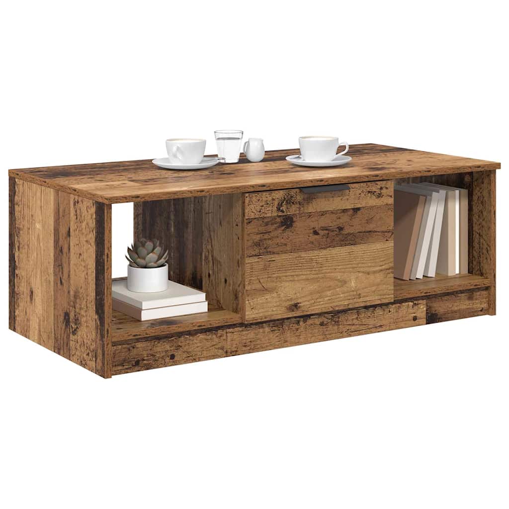 vidaXL Stolik kawowy z szufladą Stare drewno 102 x 50 x 36cm