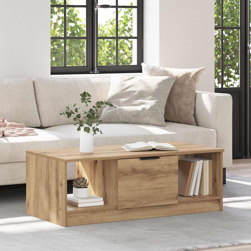 vidaXL Stolik kawowy z szufladą Dąb rzemieślniczy 102 x 50 x 36cm