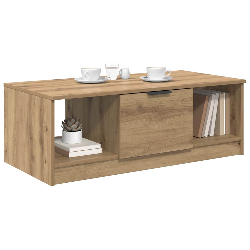 vidaXL Stolik kawowy z szufladą Dąb rzemieślniczy 102 x 50 x 36cm