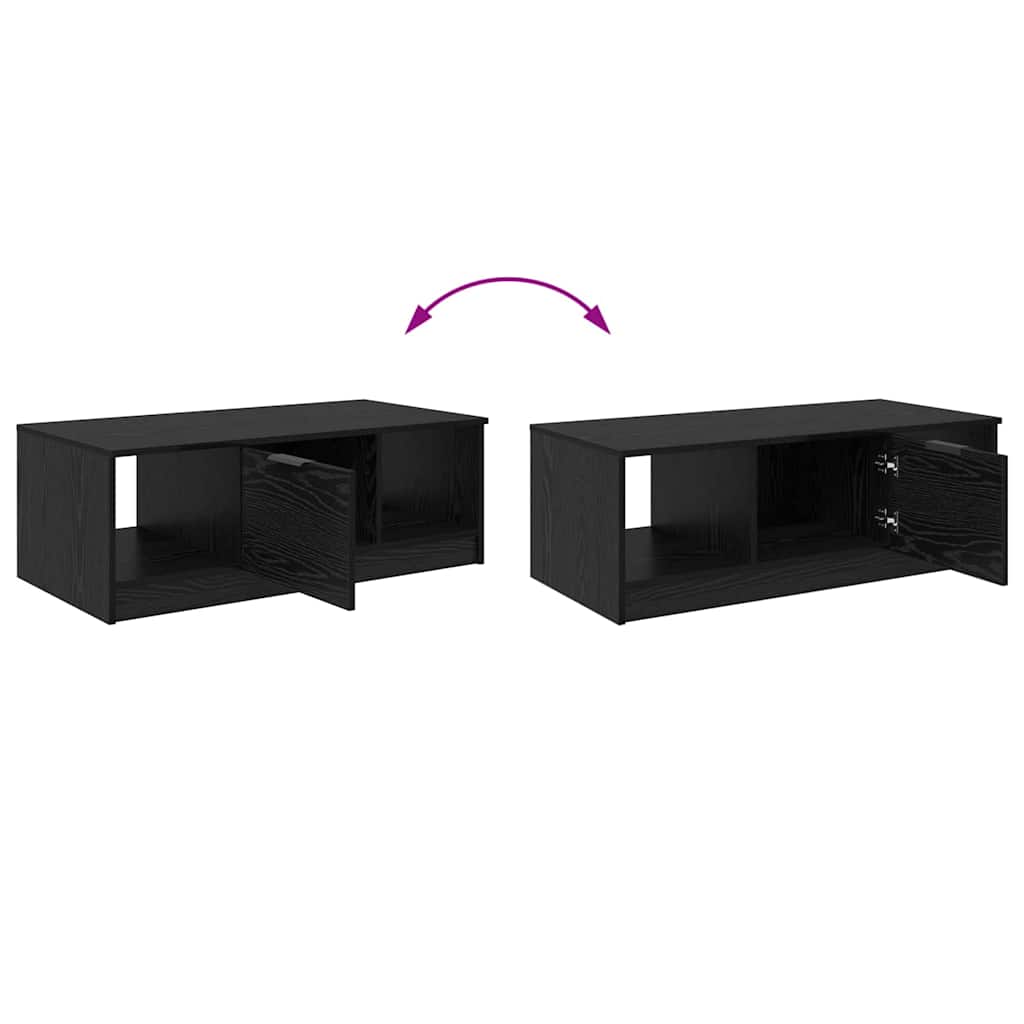 vidaXL Stolik kawowy z szufladą Czarny Dąb 102 x 50 x 36cm