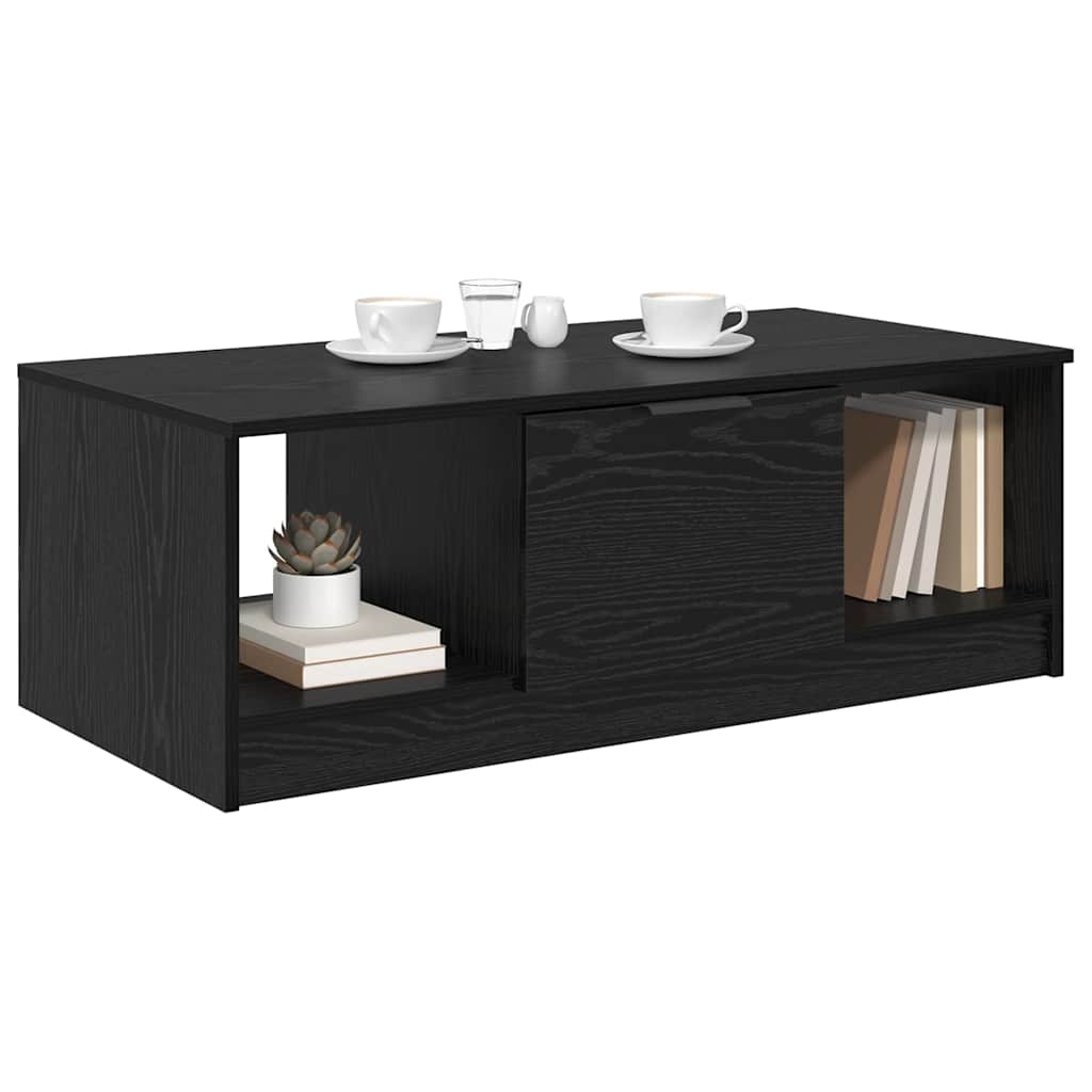 vidaXL Stolik kawowy z szufladą Czarny Dąb 102 x 50 x 36cm