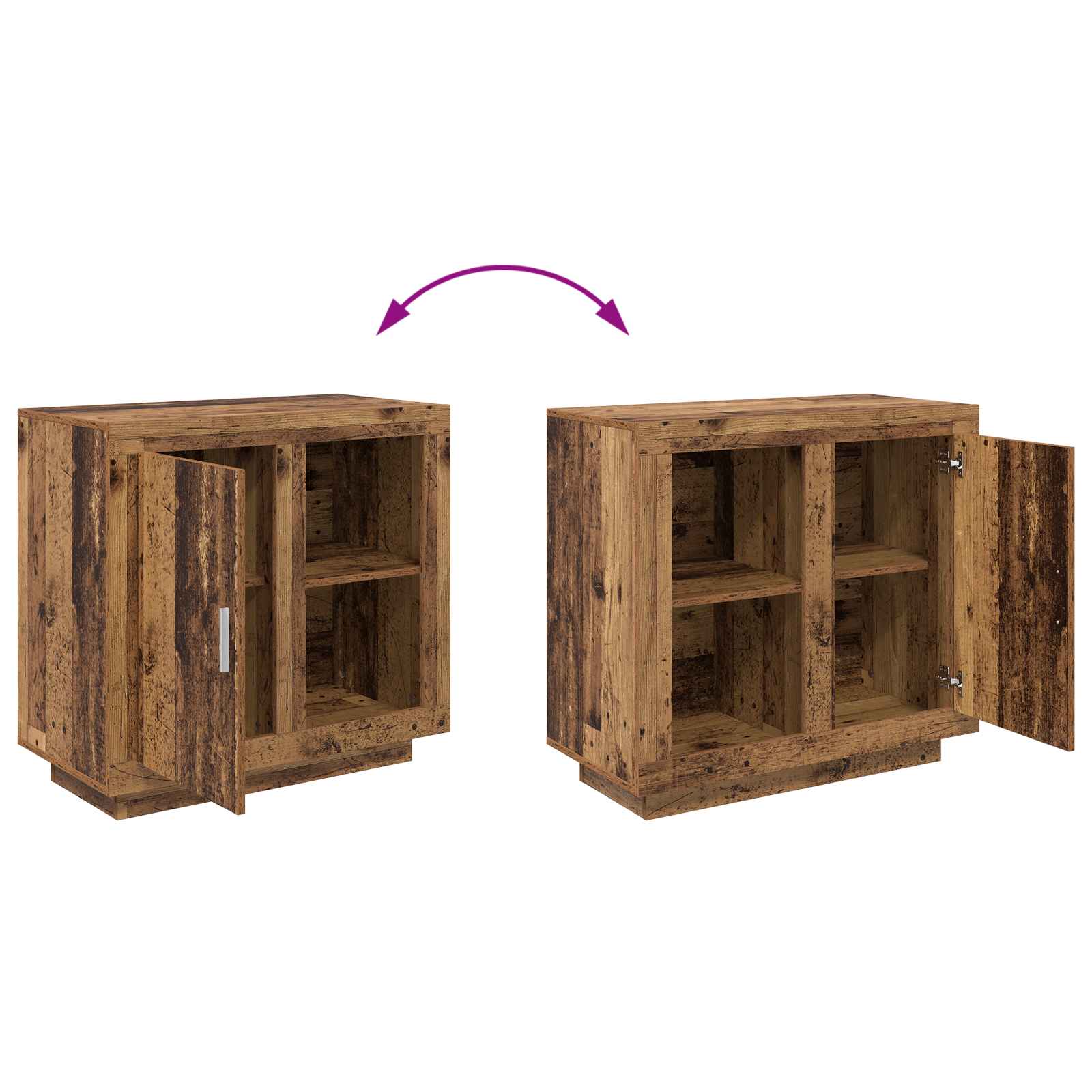 vidaXL Bufet Stare drewno 80 x 40 x 75 cm Materiał drewnopochodny