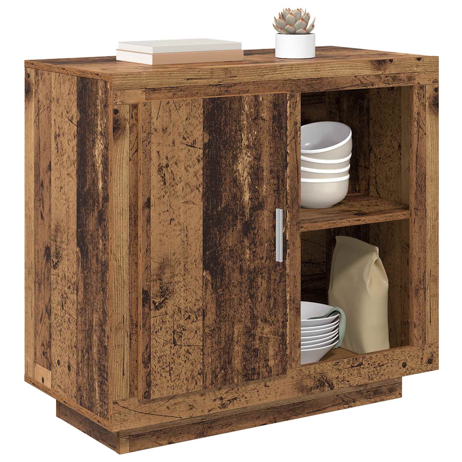 vidaXL Bufet Stare drewno 80 x 40 x 75 cm Materiał drewnopochodny