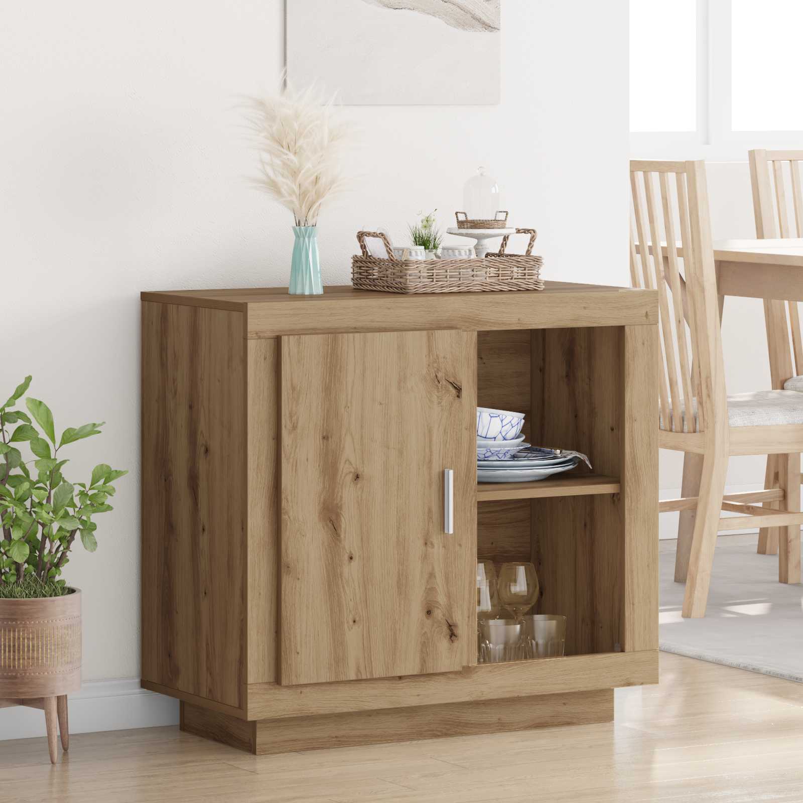 vidaXL Bufet Dąb rzemieślniczy 80 x 40 x 75 cm Materiał drewnopochodny