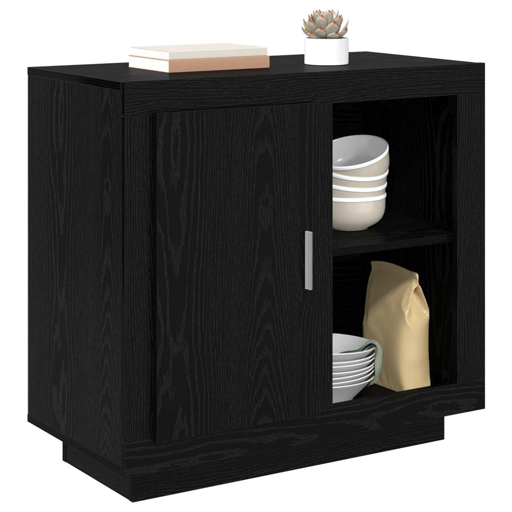 vidaXL Bufet Czarny Dąb 80 x 40 x 75 cm Materiał drewnopochodny
