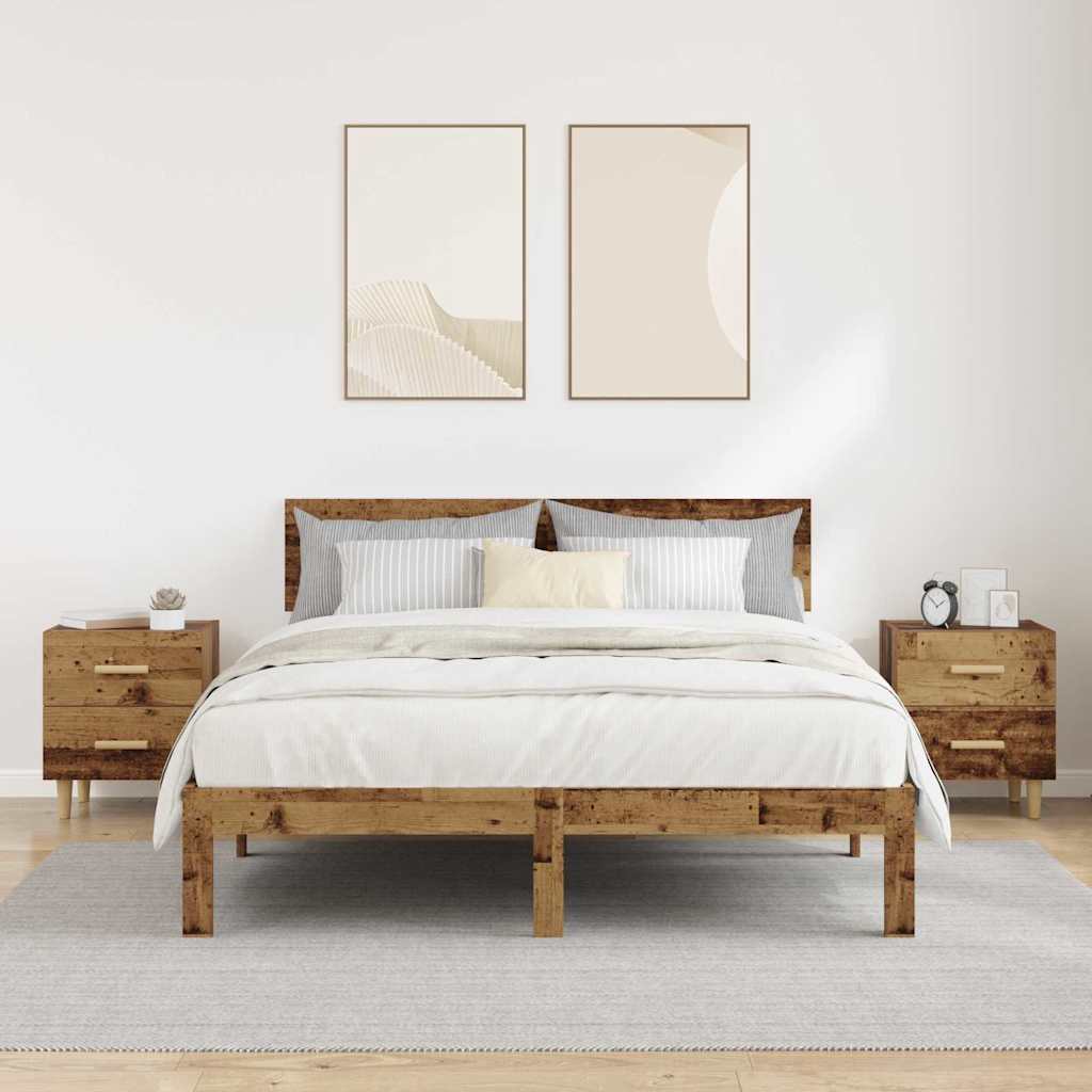vidaXL Szafka pod łóżko z szufladą 2 pcs Stare drewno 40 x 35 x 47,5cm