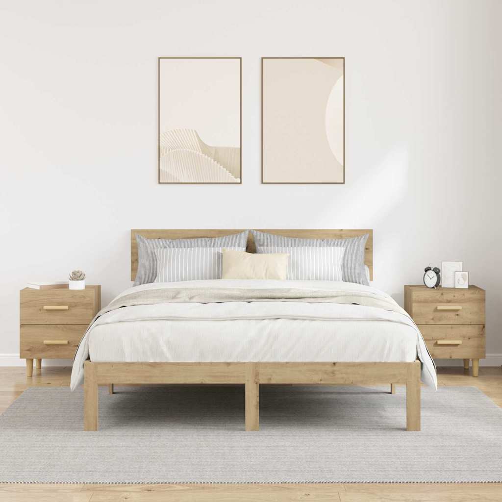 vidaXL Szafka pod łóżko 2 pcs Dąb rzemieślniczy 40 x 35 x 47,5cm