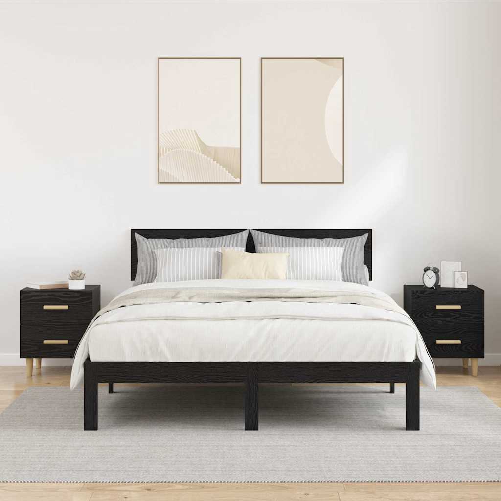 vidaXL Szafka pod łóżko z szufladą 2 pcs Czarny Dąb 40 x 35 x 47,5cm