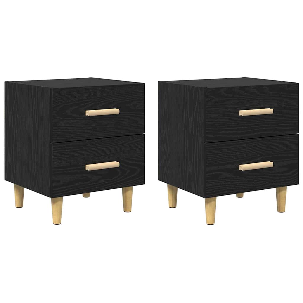 vidaXL Szafka pod łóżko z szufladą 2 pcs Czarny Dąb 40 x 35 x 47,5cm