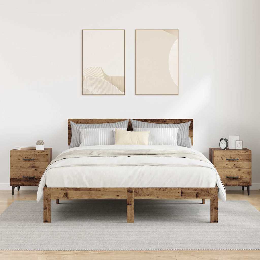 vidaXL Szafka pod łóżko 2 pcs Stare drewno 40 x 35 x 47,5 cm