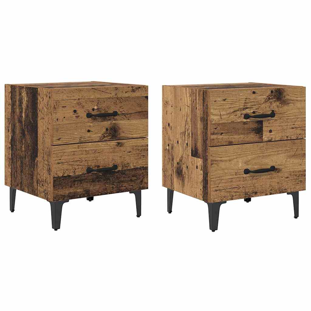 vidaXL Szafka pod łóżko 2 pcs Stare drewno 40 x 35 x 47,5 cm