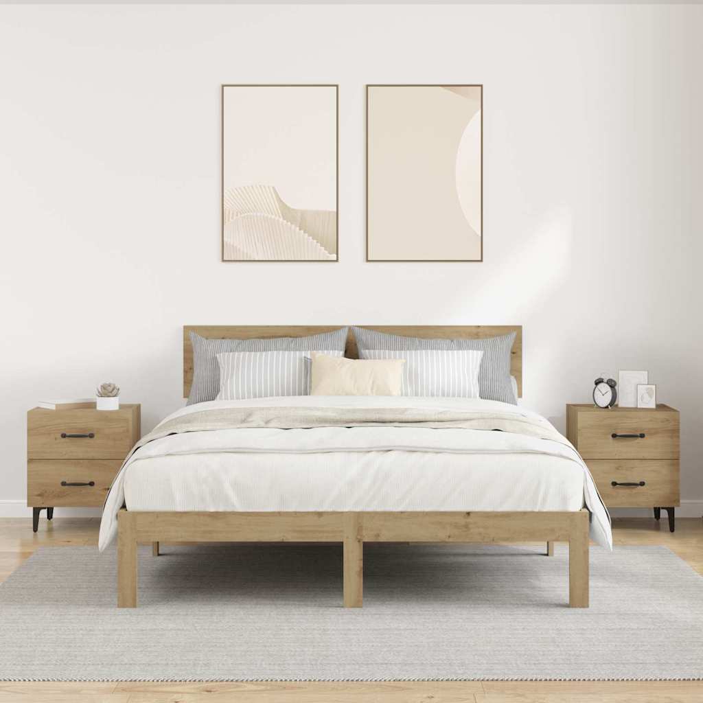 vidaXL Szafka pod łóżko 2 pcs Dąb rzemieślniczy 40 x 35 x 47,5 cm