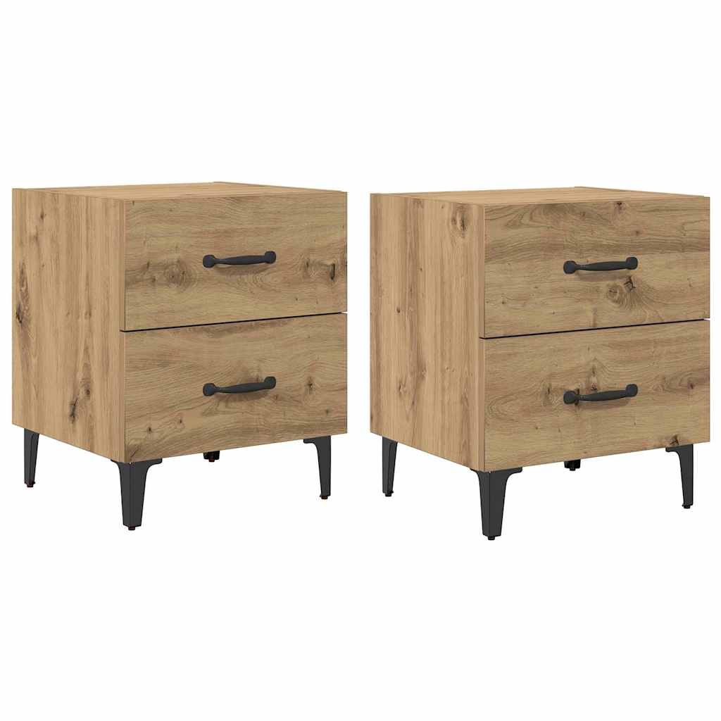 vidaXL Szafka pod łóżko 2 pcs Dąb rzemieślniczy 40 x 35 x 47,5 cm