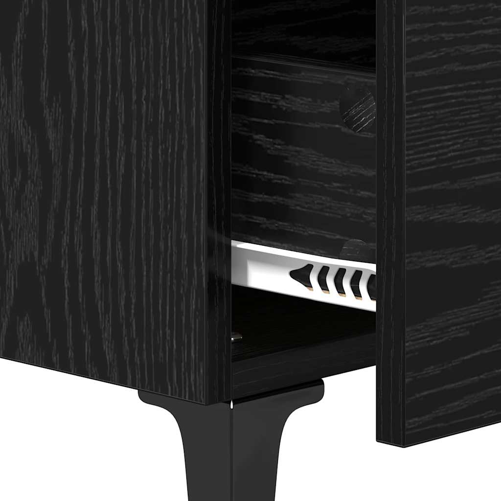 vidaXL Szafka pod łóżko z szufladą 2 pcs Czarny Dąb 40 x 35 x 47,5 cm