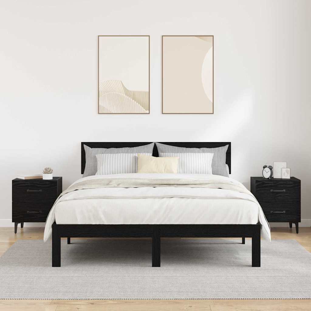 vidaXL Szafka pod łóżko z szufladą 2 pcs Czarny Dąb 40 x 35 x 47,5 cm