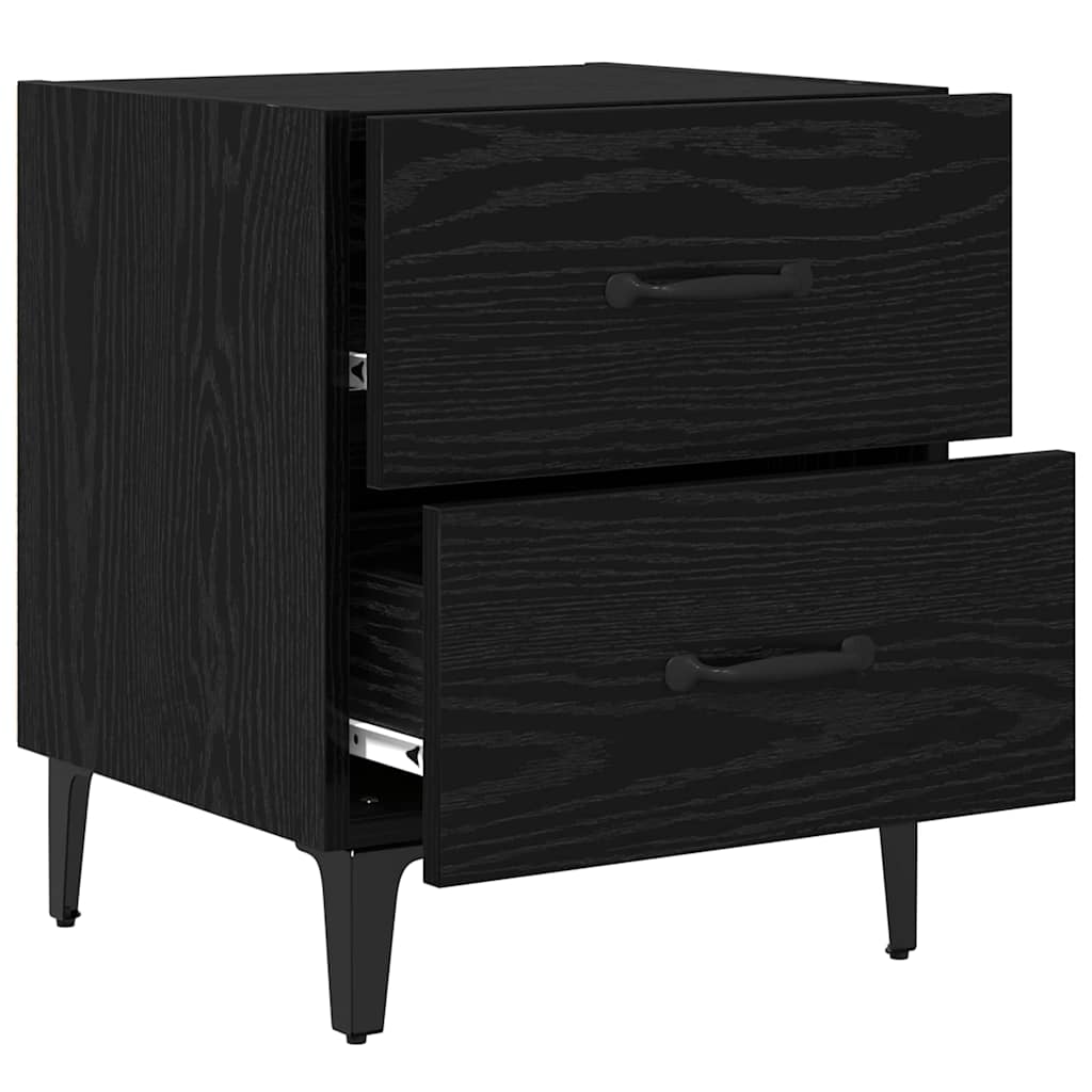 vidaXL Szafka pod łóżko z szufladą 2 pcs Czarny Dąb 40 x 35 x 47,5 cm