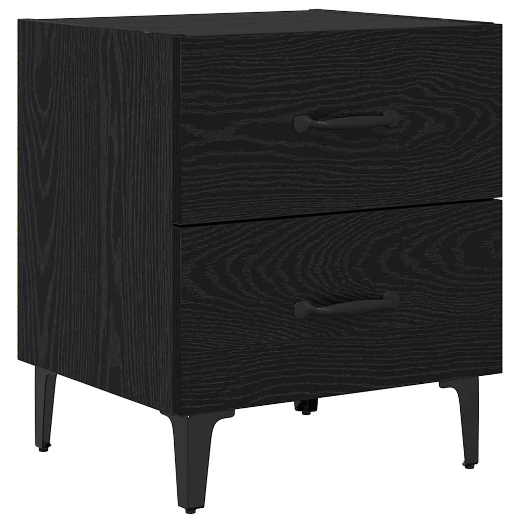 vidaXL Szafka pod łóżko z szufladą 2 pcs Czarny Dąb 40 x 35 x 47,5 cm