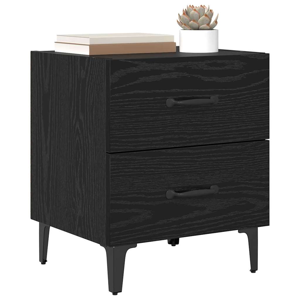 vidaXL Szafka pod łóżko z szufladą 2 pcs Czarny Dąb 40 x 35 x 47,5 cm