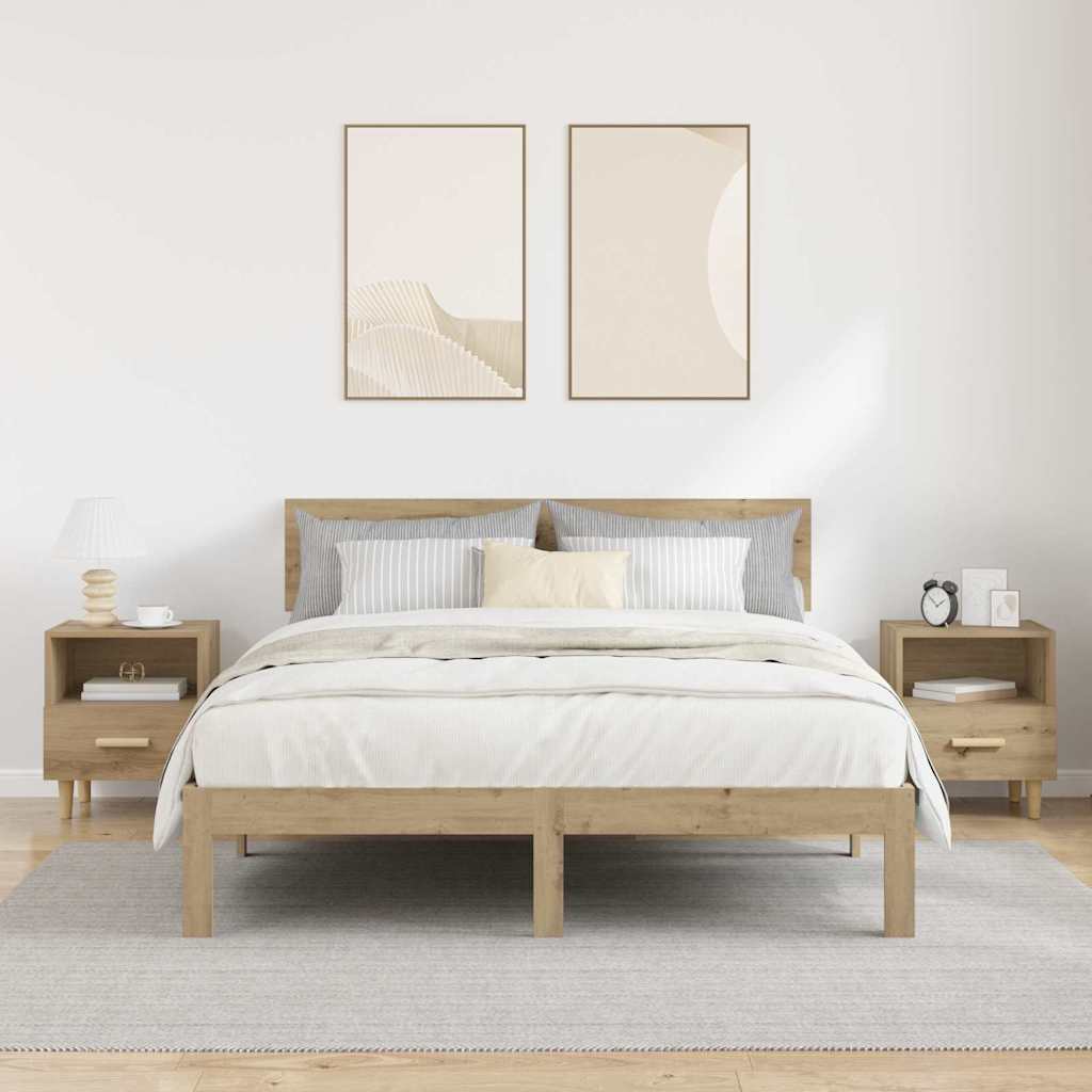 vidaXL Szafka Nocna z szufladą 2 pcs Dąb rzemieślniczy 40 x 35 x 47 cm