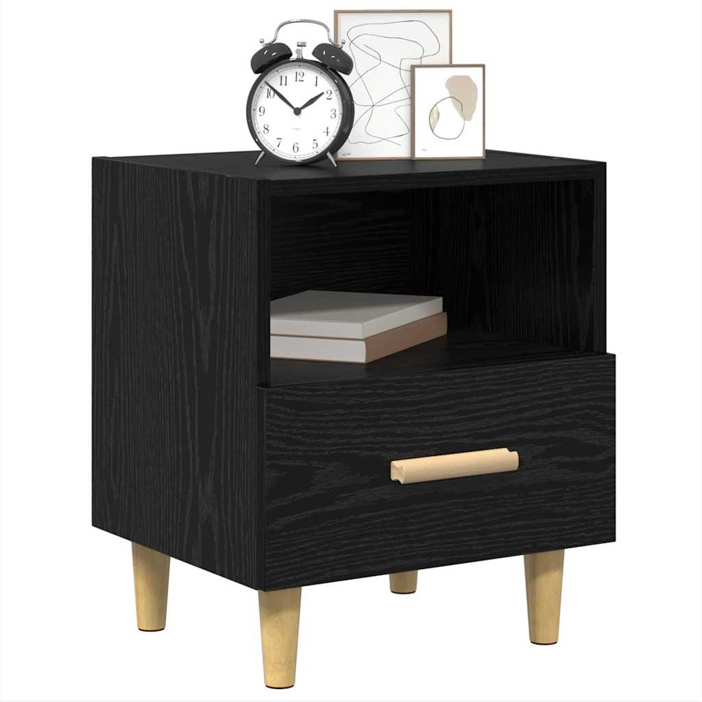 vidaXL Szafka Nocna Czarny Dąb 40 x 35 x 47 cm Materiał drewnopochodny