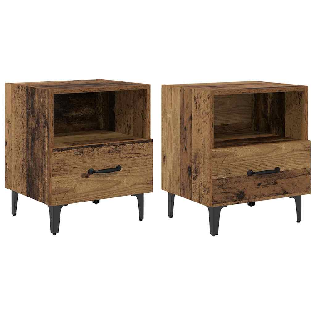 vidaXL Szafka Nocna z szufladą 2 pcs Stare drewno 40 x 35 x 47.5 cm