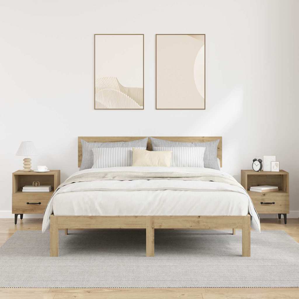 vidaXL Szafka Nocna 2 pcs Dąb rzemieślniczy 40 x 35 x 47,5 cm