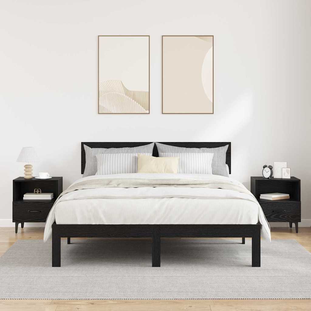 vidaXL Szafka Nocna z szufladą 2 pcs Czarny dąb 40 x 35 x 47.5 cm