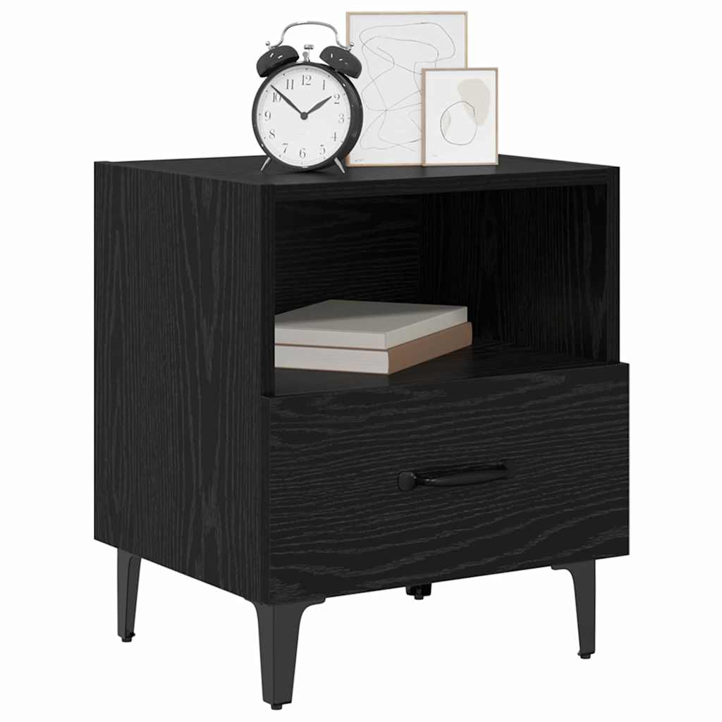 vidaXL Szafka Nocna z szufladą 2 pcs Czarny dąb 40 x 35 x 47.5 cm