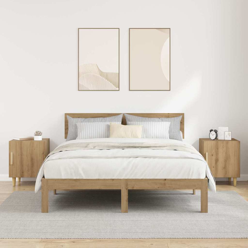 vidaXL Szafka Nocna 2 pcs Dąb rzemieślniczy 40 x 40 x 50 cm