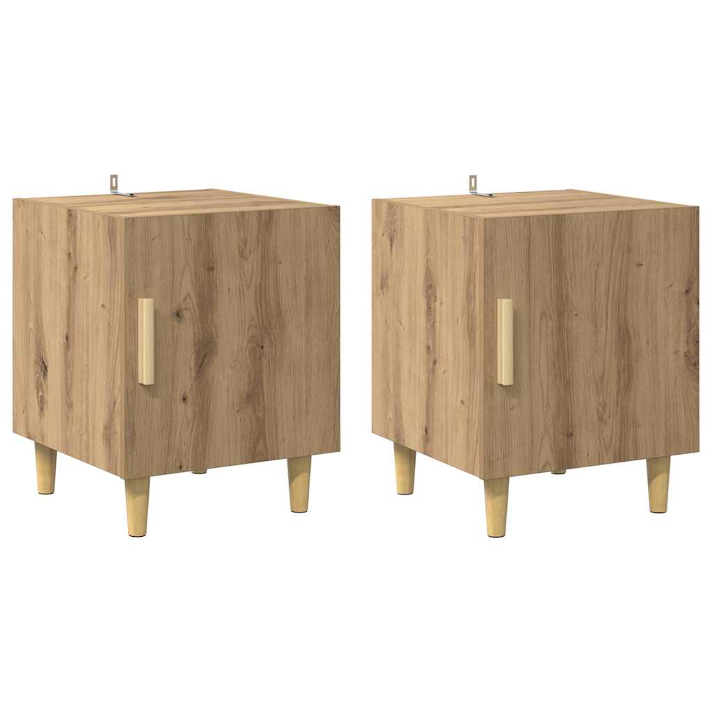 vidaXL Szafka Nocna 2 pcs Dąb rzemieślniczy 40 x 40 x 50 cm