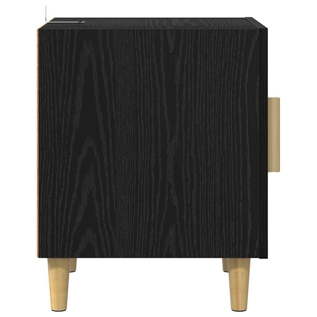 vidaXL Szafka Nocna Czarny Dąb 40 x 40 x 50 cm Materiał drewnopochodny