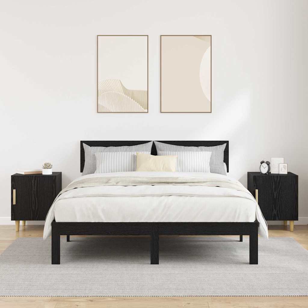 vidaXL Szafka Nocna 2 pcs Czarny Dąb 40 x 40 x 50 cm