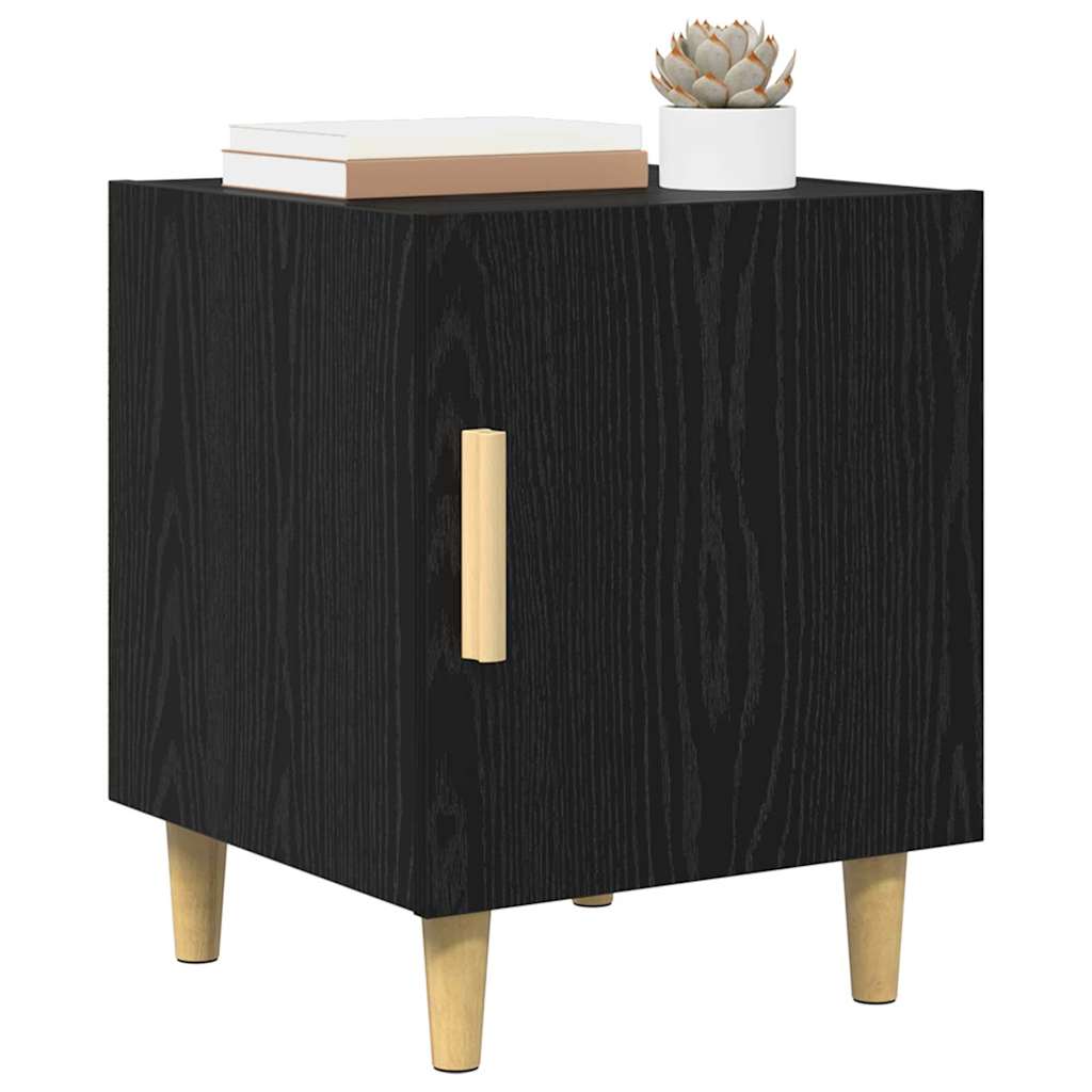 vidaXL Szafka Nocna 2 pcs Czarny Dąb 40 x 40 x 50 cm