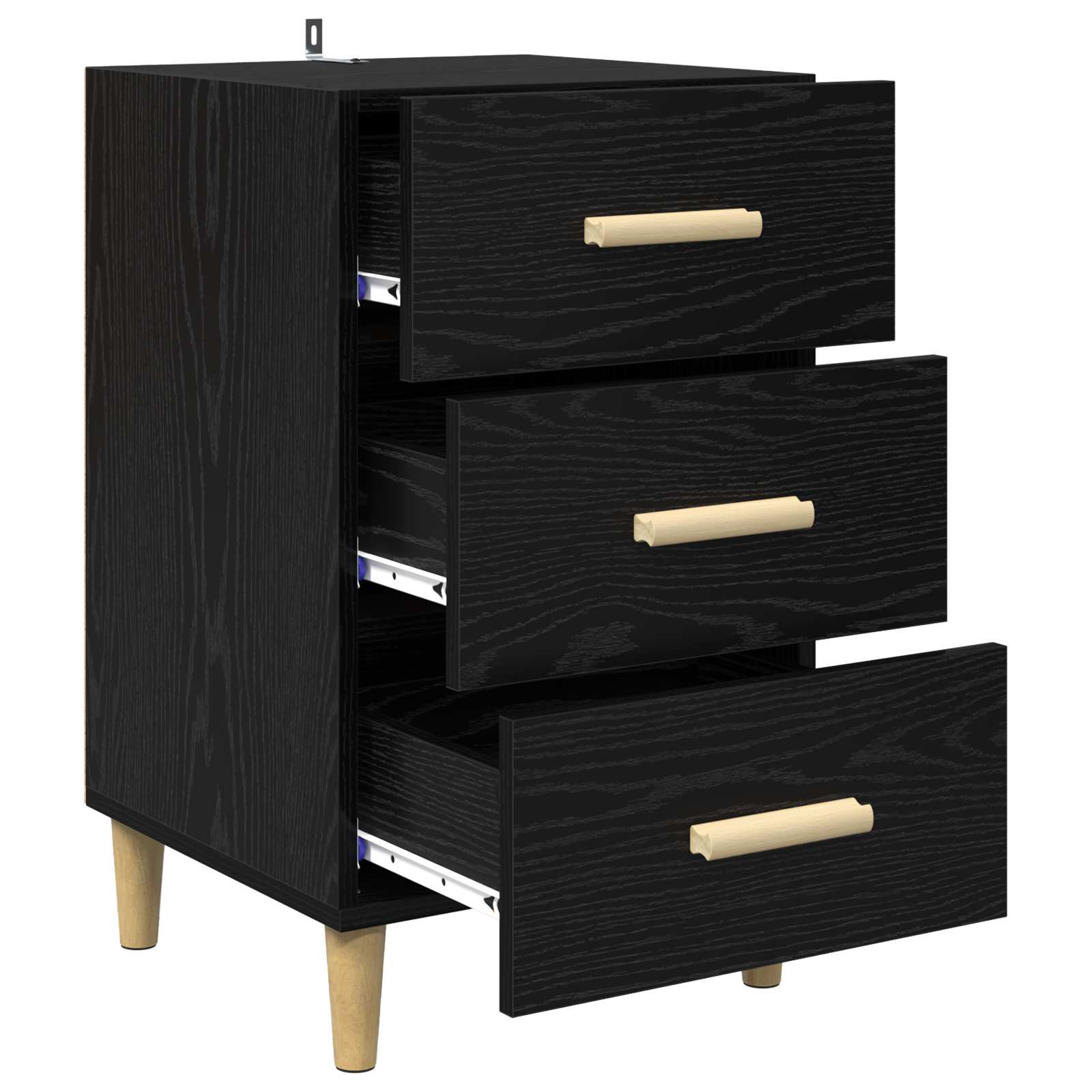 vidaXL Szafka Nocna Czarny Dąb 40 x 40 x 66 cm Materiał drewnopochodny