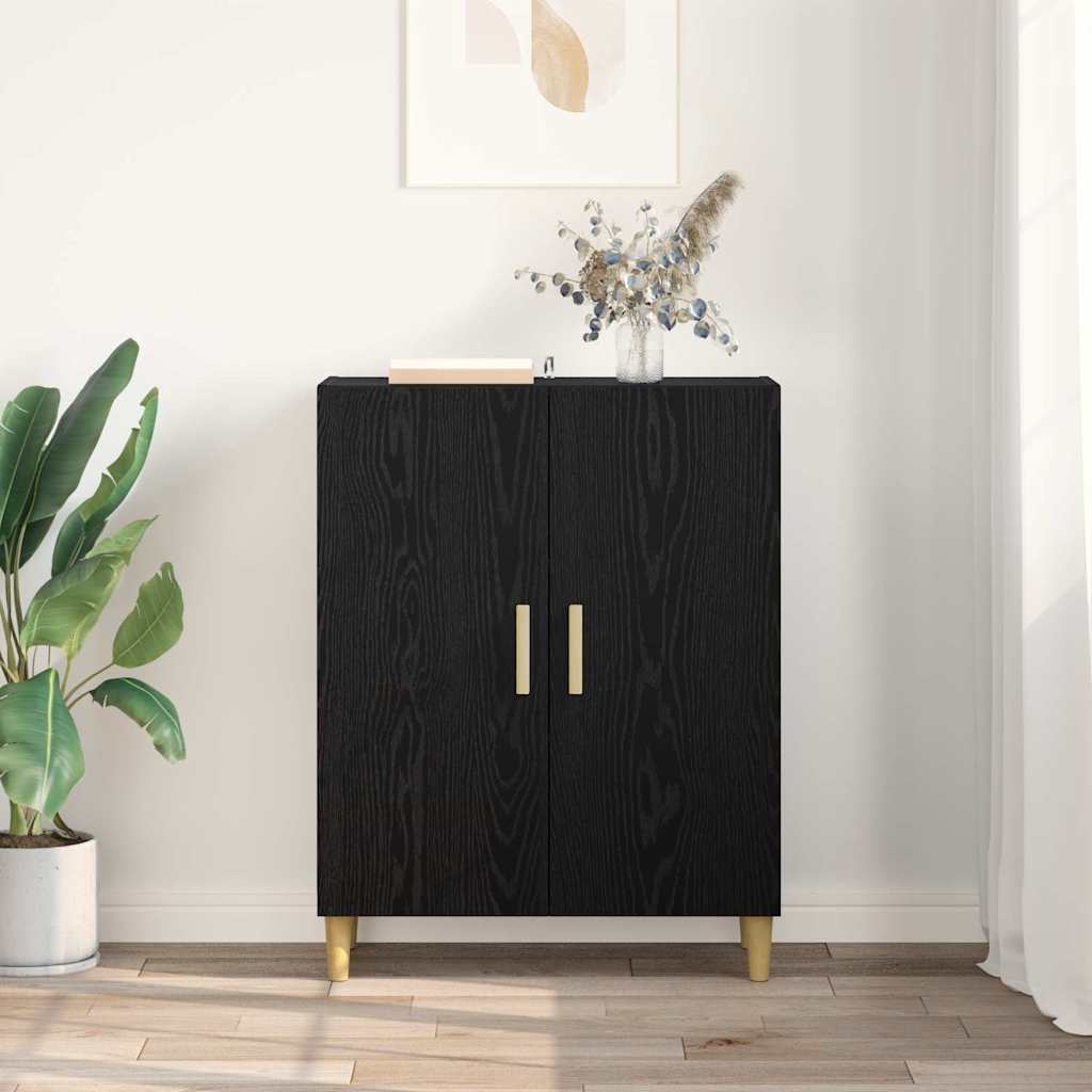 vidaXL Bufet Czarny Dąb 70 x 34 x 90 cm Materiał drewnopochodny